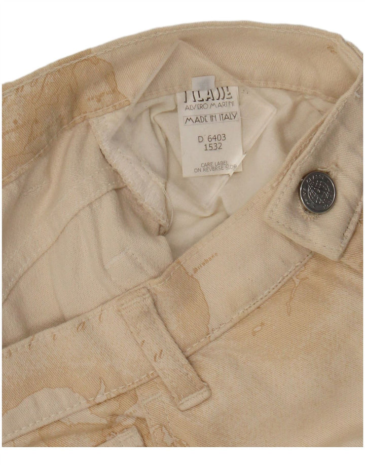 ALVIERO MARTINI Pantaloni casual da donna con motivo astratto W28 L30 Beige