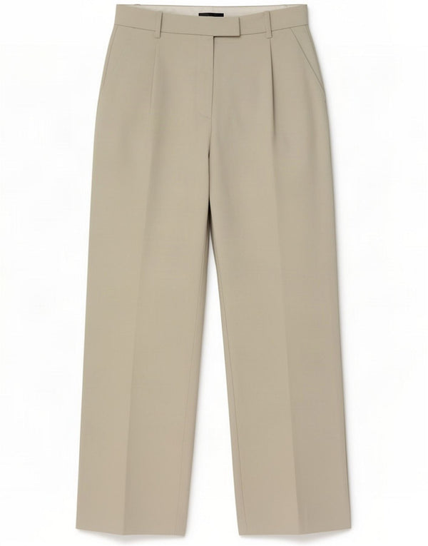 Zara Pantaloni chino da donna a gamba larga piccoli W26 L32 Poliestere beige