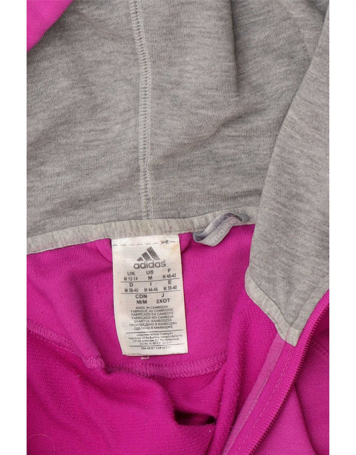 Maglione con cappuccio e zip Adidas Climalite da donna UK 12/14 Poliestere rosa medio