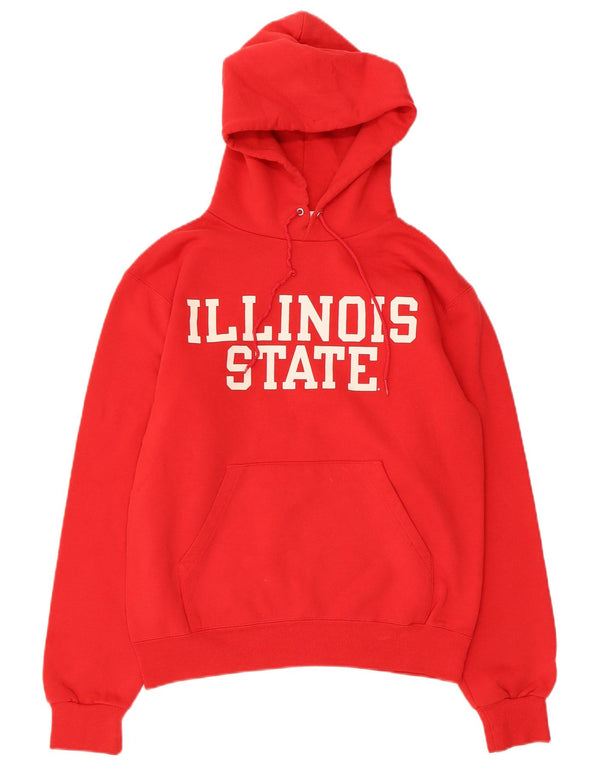 Champion Mens Graphic Hoodie Jumper Small Red Cotton