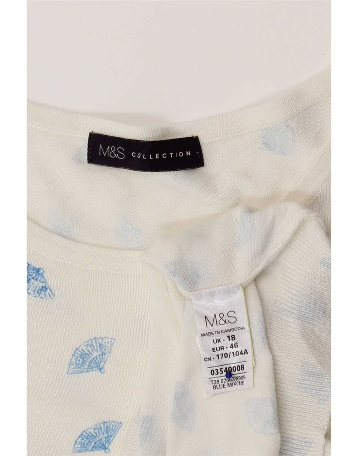 Maglione da donna con scollo a barca e motivo astratto Marks & Spencer UK 18 XL B