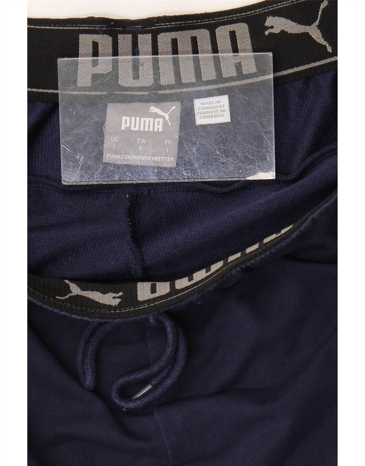 Pantaloni da tuta PUMA da uomo grandi color block blu navy