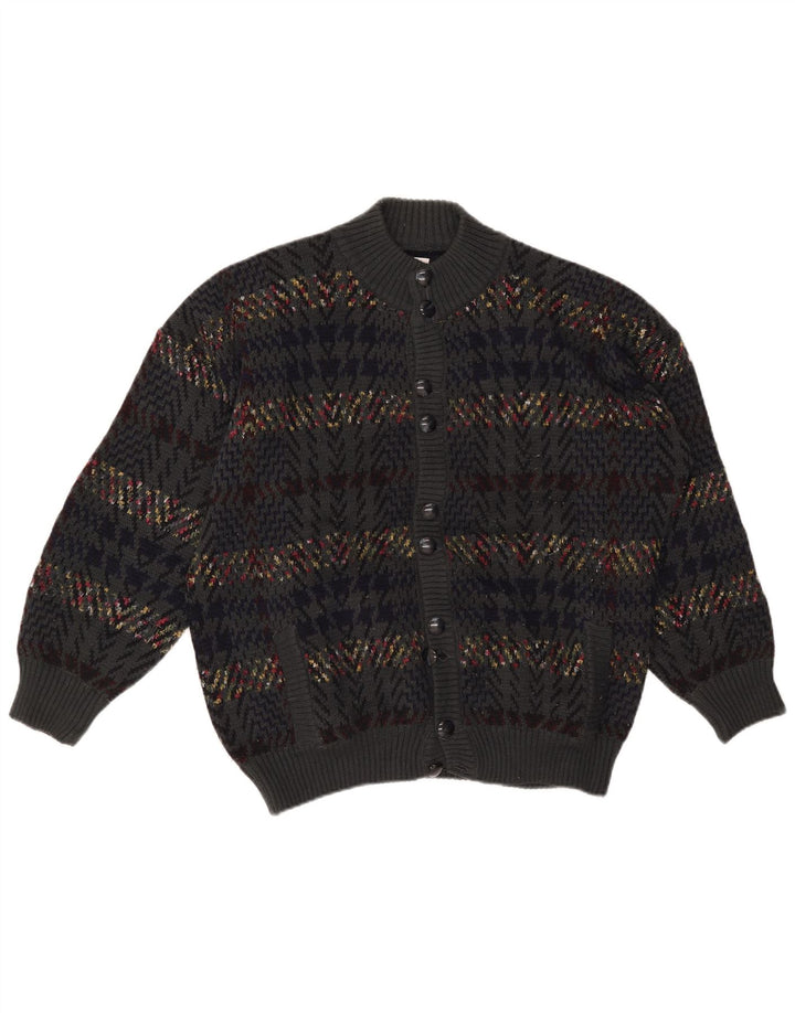 Maglione cardigan da uomo vintage XL grigio pied de poule