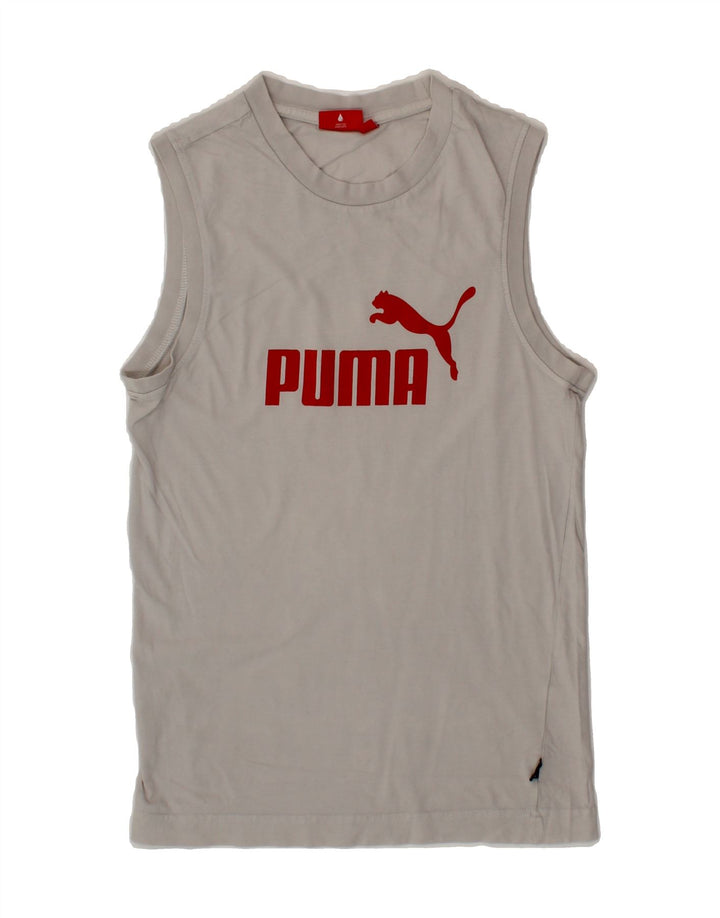 PUMA Mens Graphic Vest Top Small Grey Cotton Vintage Puma and Second-Hand Puma from Messina Hembry 