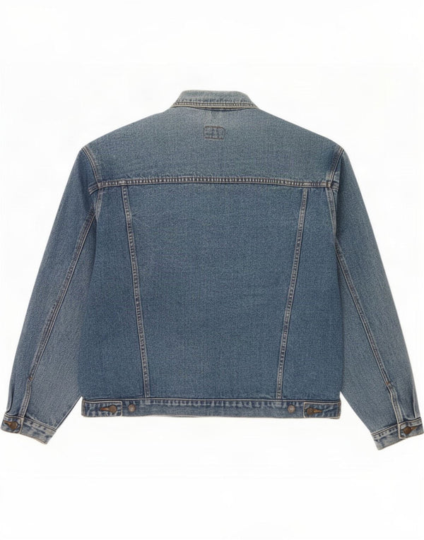 Giacca di jeans vintage da uomo UK 44 2XL cotone blu
