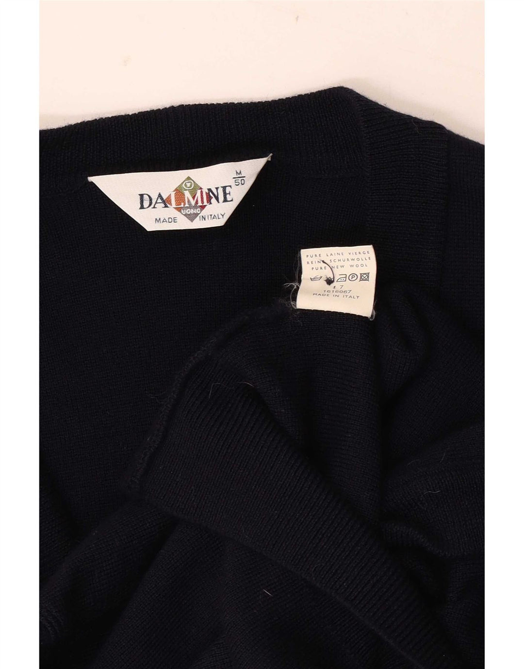 DALMINE Maglione Cardigan Uomo IT 50 Medio Blu Navy Lana Vergine