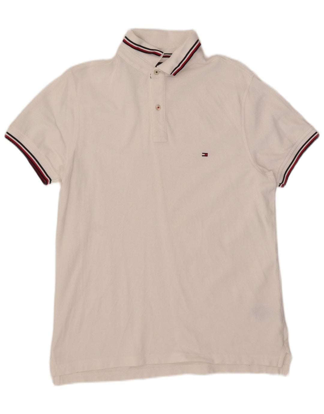 Polo da uomo slim fit Tommy Hilfiger in cotone bianco medio
