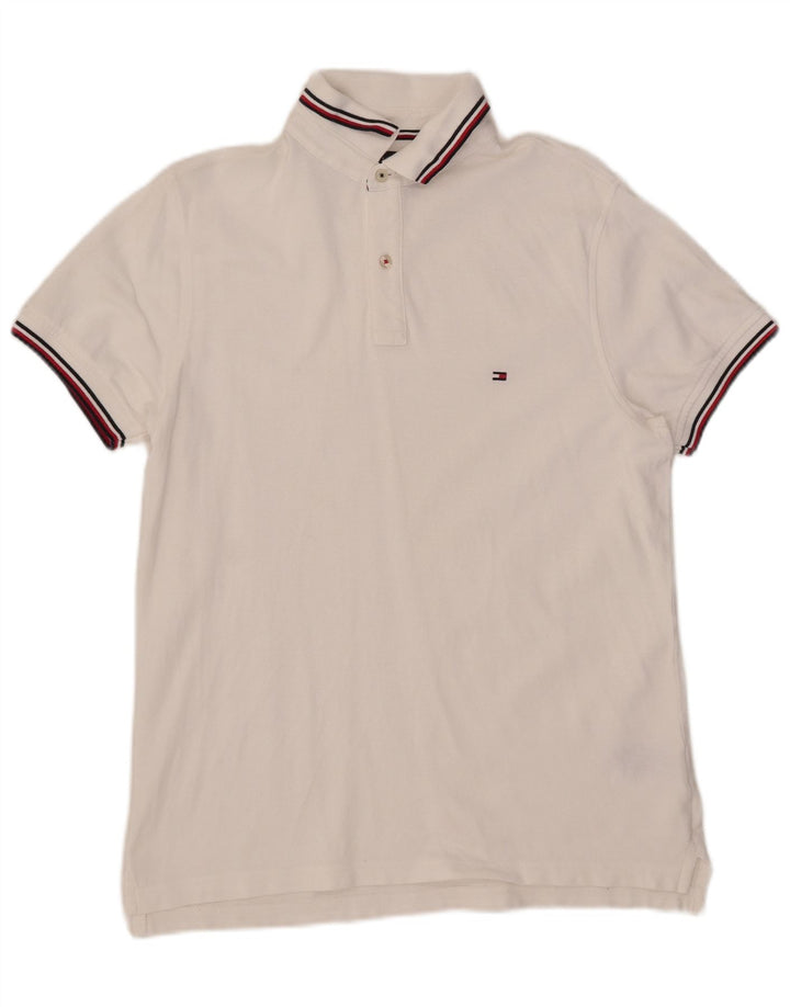 Polo da uomo slim fit Tommy Hilfiger in cotone bianco medio