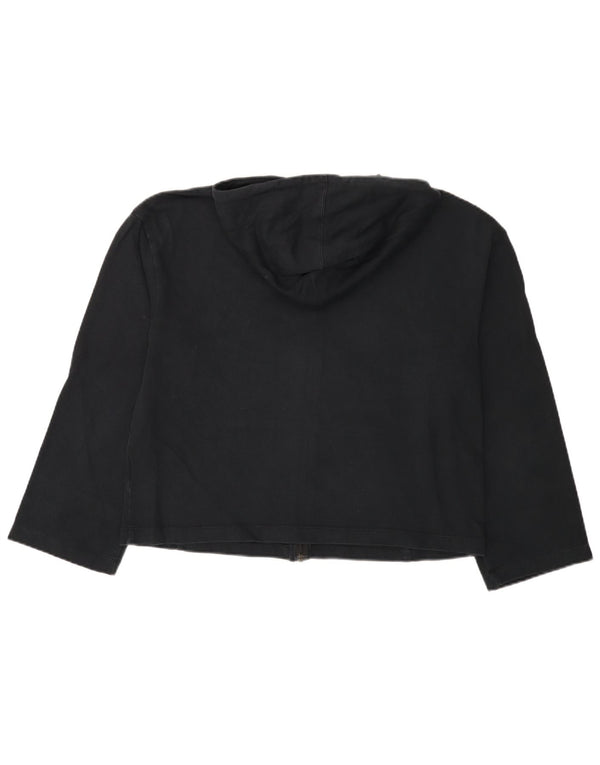 Maglione con cappuccio e zip da donna NIKE UK 12 cotone nero medio