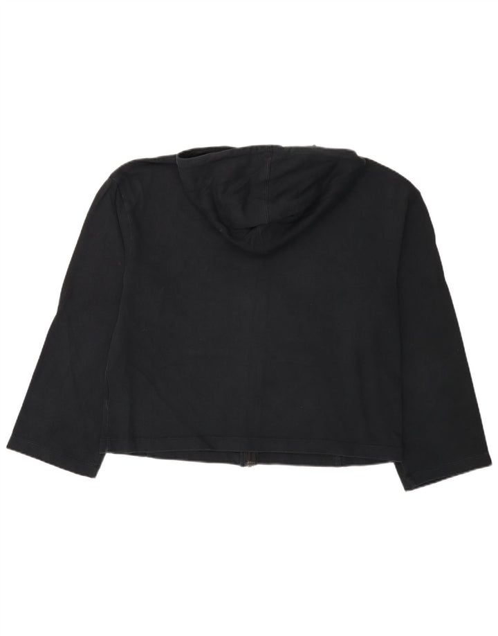 Maglione con cappuccio e zip da donna NIKE UK 12 cotone nero medio