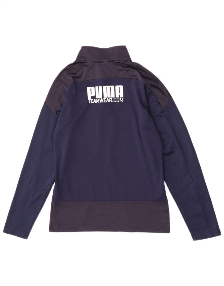Puma - Tuta da uomo con grafica pullover grafica, piccola, color block blu navy