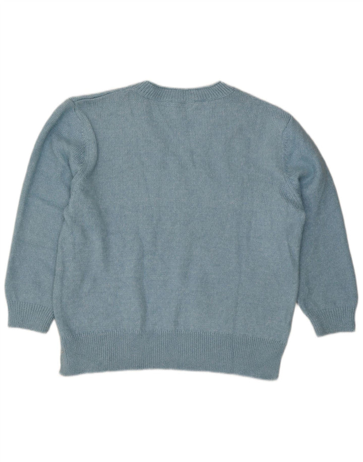 Maglione maglione oversize con scollo a V da donna Zara UK 18 XL Blu