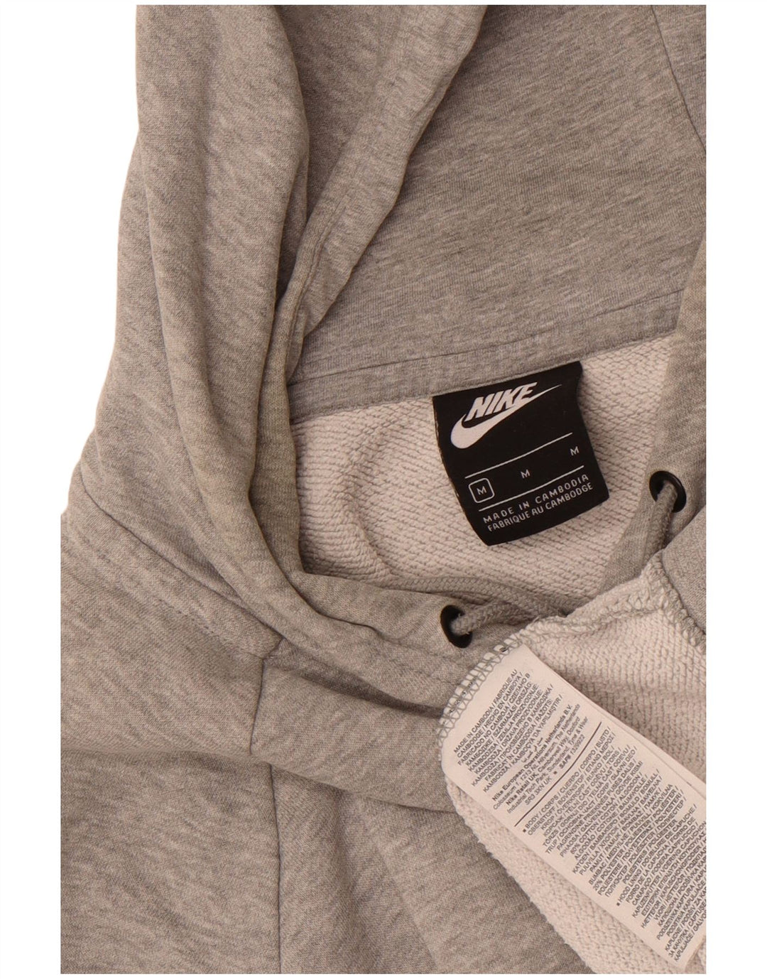 Felpa con cappuccio da uomo Nike in cotone mélange grigio medio