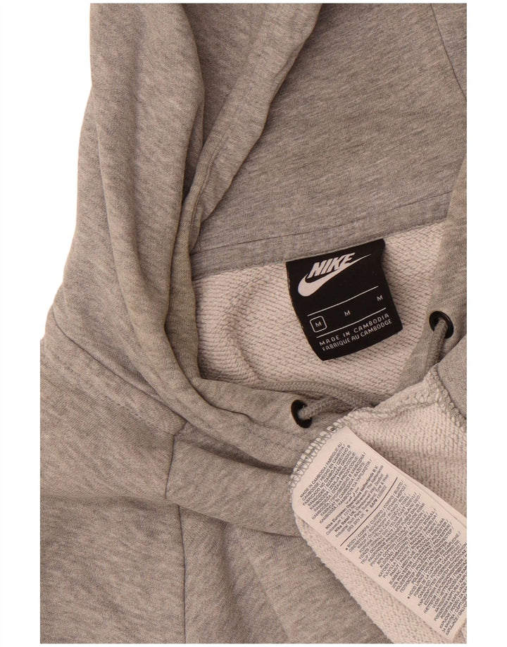Felpa con cappuccio da uomo Nike in cotone mélange grigio medio
