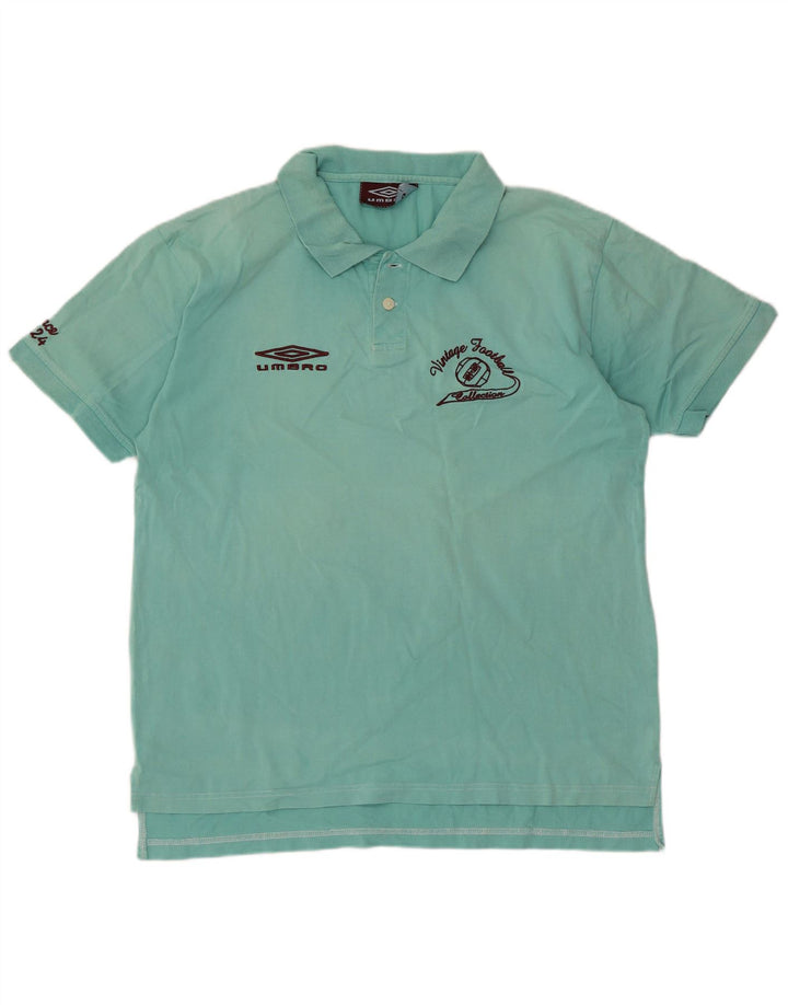 Polo grafica da uomo Umbro grande in cotone turchese