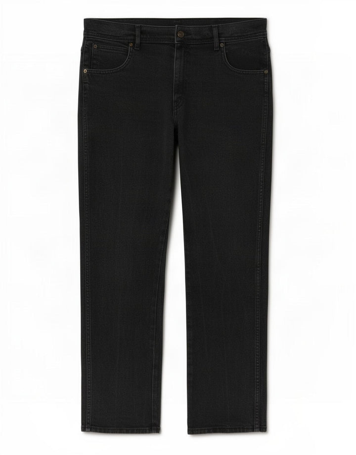Jeans dritti da uomo Wrangler vestibilità regolare W36 L30 cotone nero