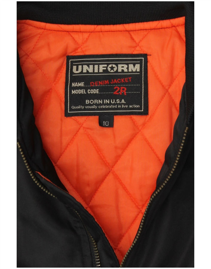 Giacca da aviatore da volo vestibilità ampia da ragazzo uniforme 9-10 anni retrò in nylon nero
