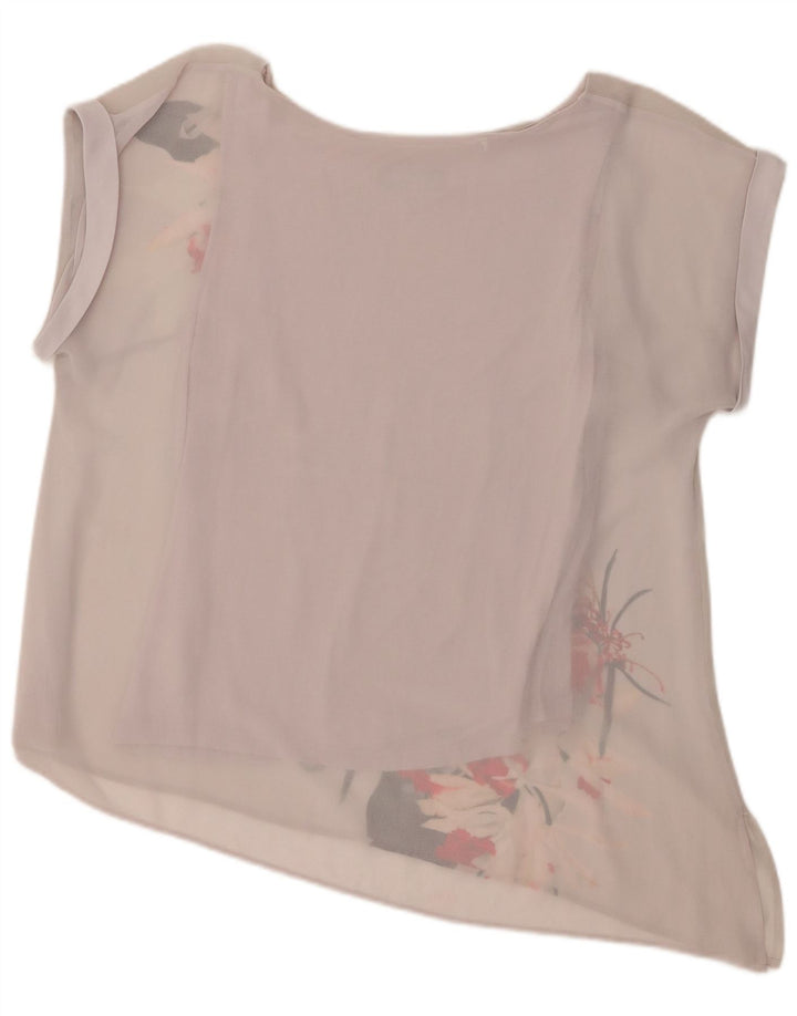 Camicetta asimmetrica da donna Coast Top UK 16 Grande poliestere floreale grigio