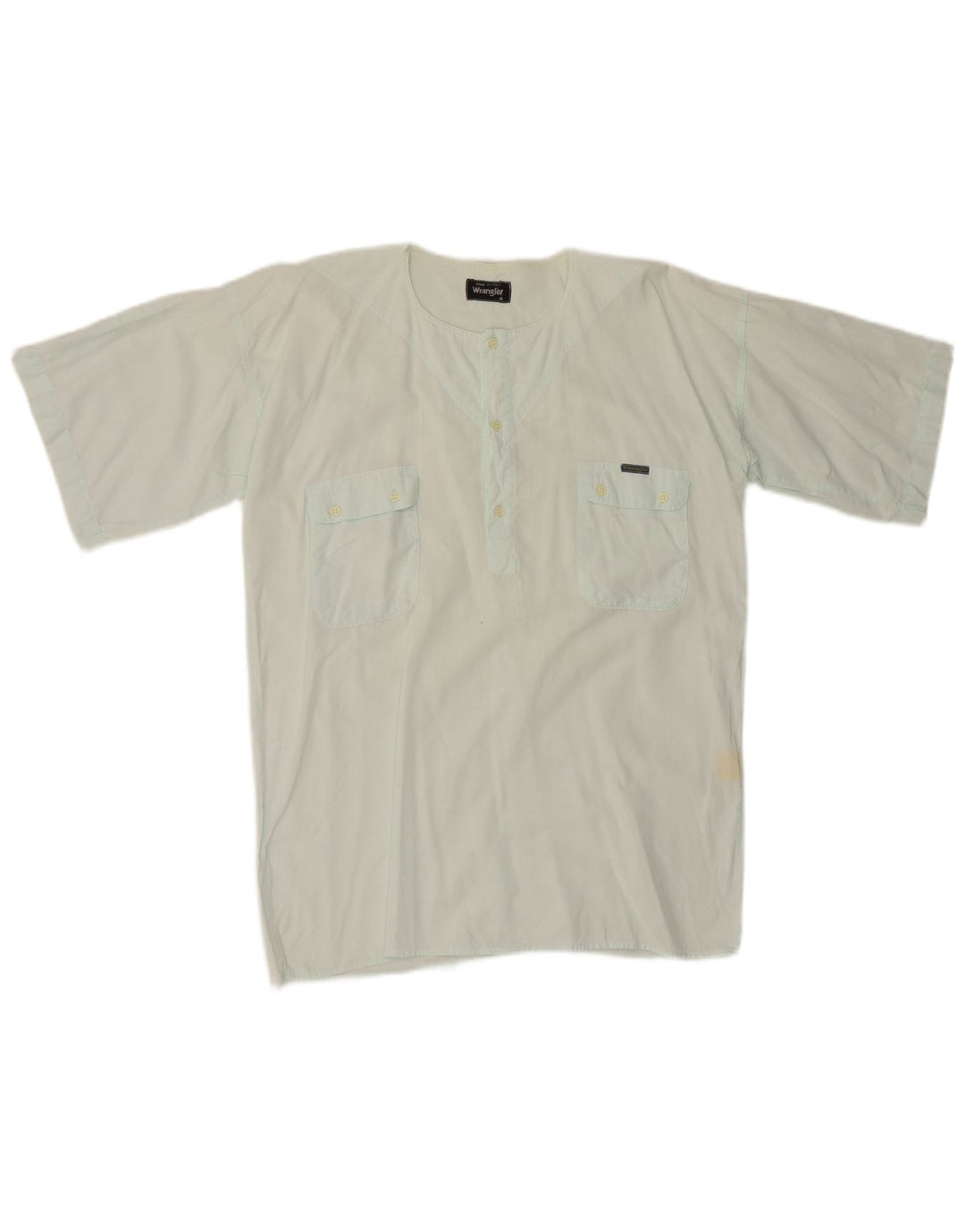 Camicia pullover a maniche corte da uomo Wrangler in cotone turchese medio