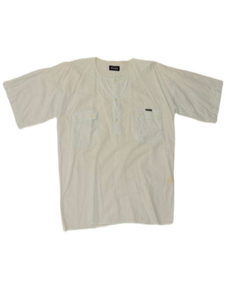 Camicia pullover a maniche corte da uomo Wrangler in cotone turchese medio