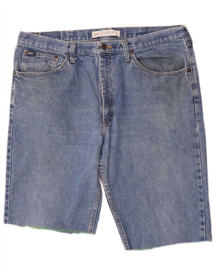 Pantaloncini di jeans vestibilità regolare da uomo Lee W38 XL cotone blu