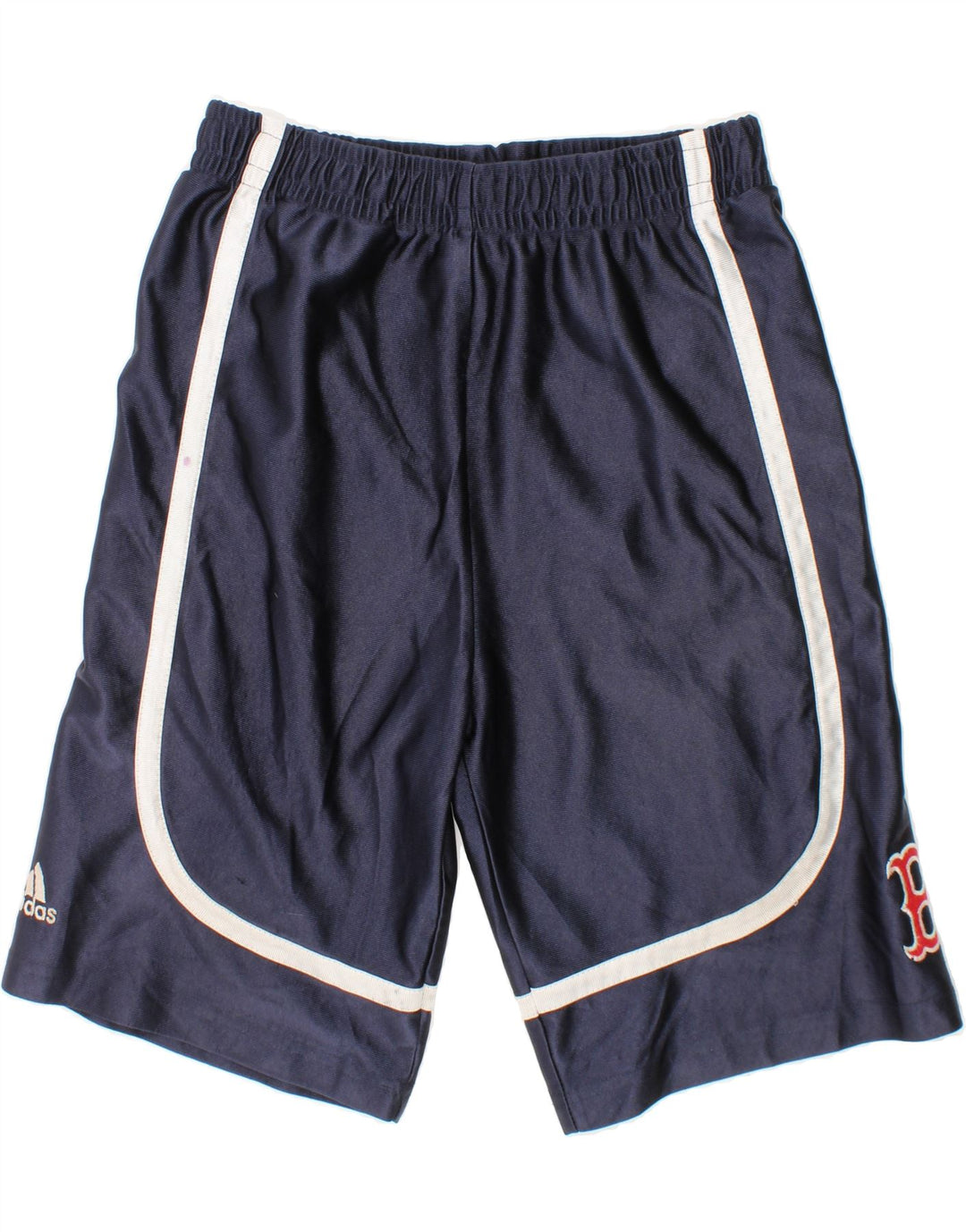 ADIDAS Boys Graphic Sport Shorts 7-8 Years Small Navy Blue Polyester Vintage Adidas and Second-Hand Adidas from Messina Hembry 