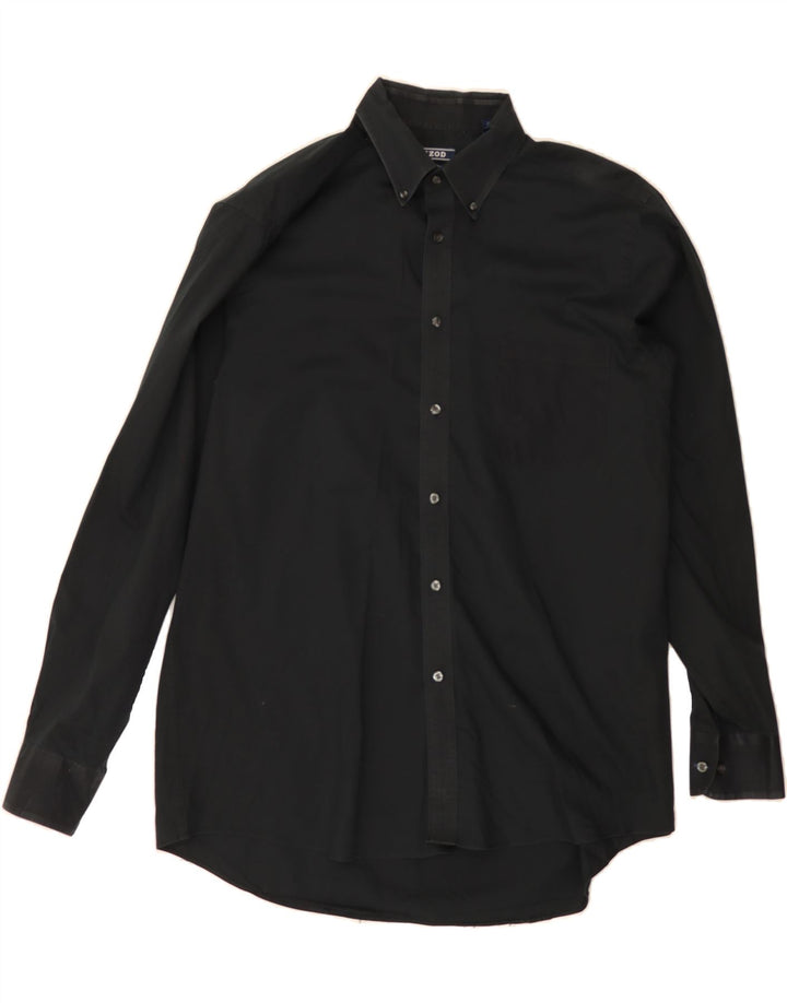 IZOD Mens Stretch Regular Fit Shirt Size 16 1/2 Large Black Cotton Vintage Izod and Second-Hand Izod from Messina Hembry 