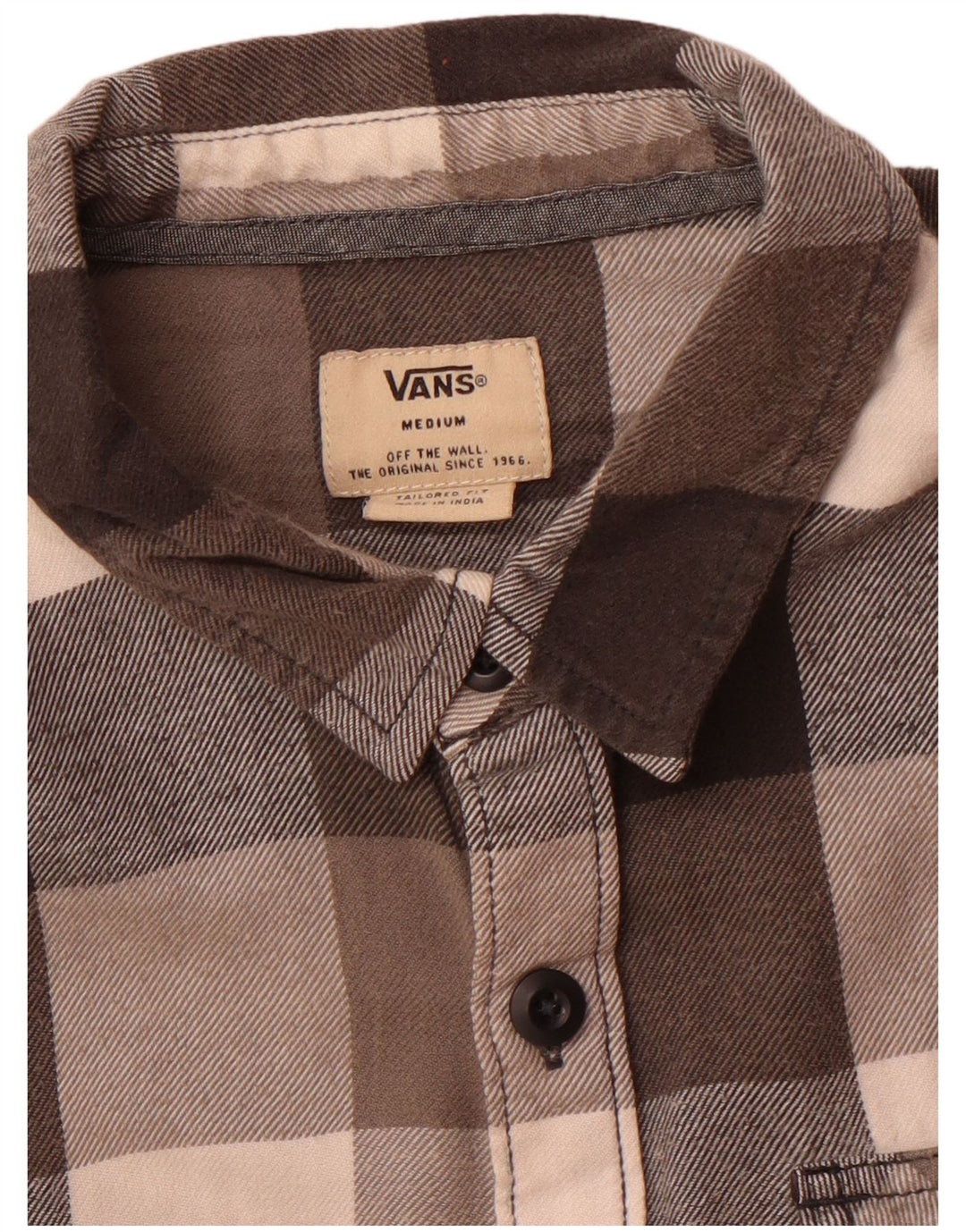 Camicia in flanella da uomo Vans a quadretti grigio medio