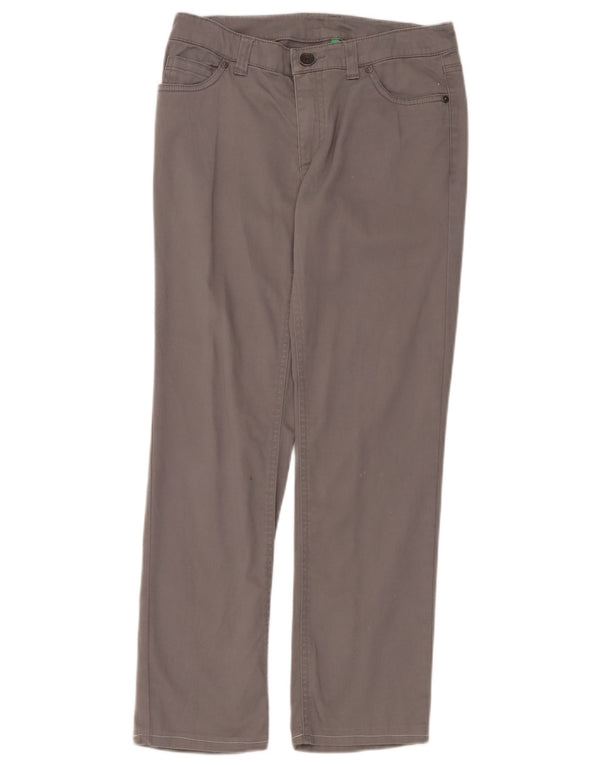 Pantaloni casual dritti da donna Benetton IT 40 Small W30 L28 Cotone grigio