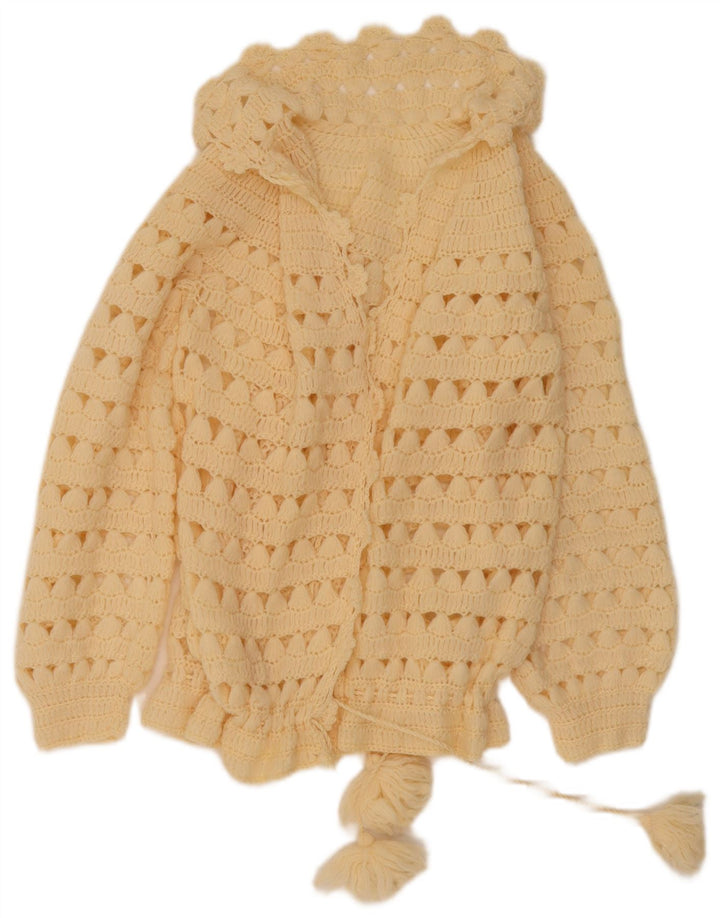 Maglione cardigan da donna vintage UK 12 Beige medio