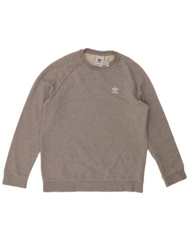 Felpa da uomo ADIDAS maglione cotone grigio medio