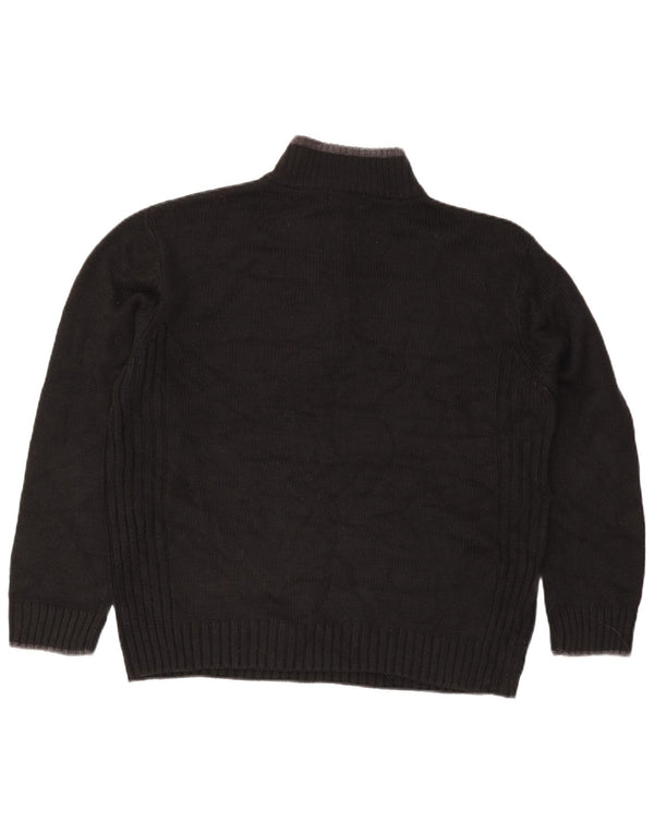 Maglione da uomo Pierre Cardin con zip e collo XL in acrilico nero