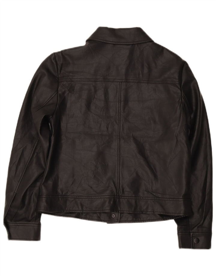 Giubbotto bomber da donna in ecopelle Marks & Spencer UK 12 medio nero