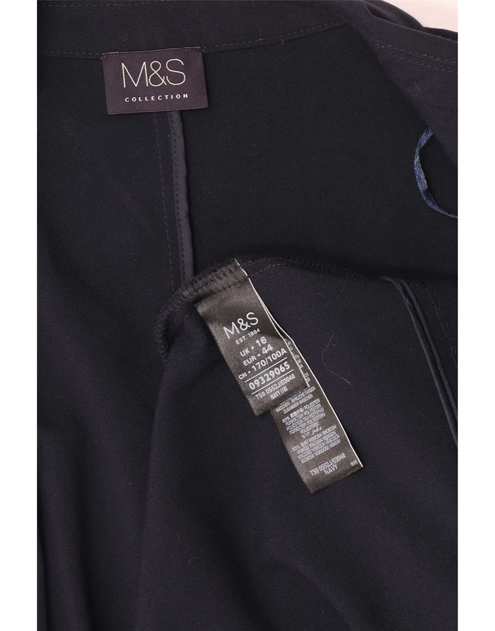 Giacca blazer aperta con maniche a 3/4 Marks & Spencer da donna UK 16 grande blu navy