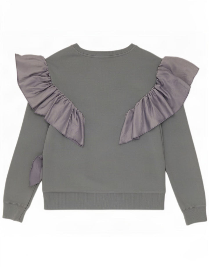 Topshop Felpa da donna Maglione UK 10 Piccolo Poliestere grigio