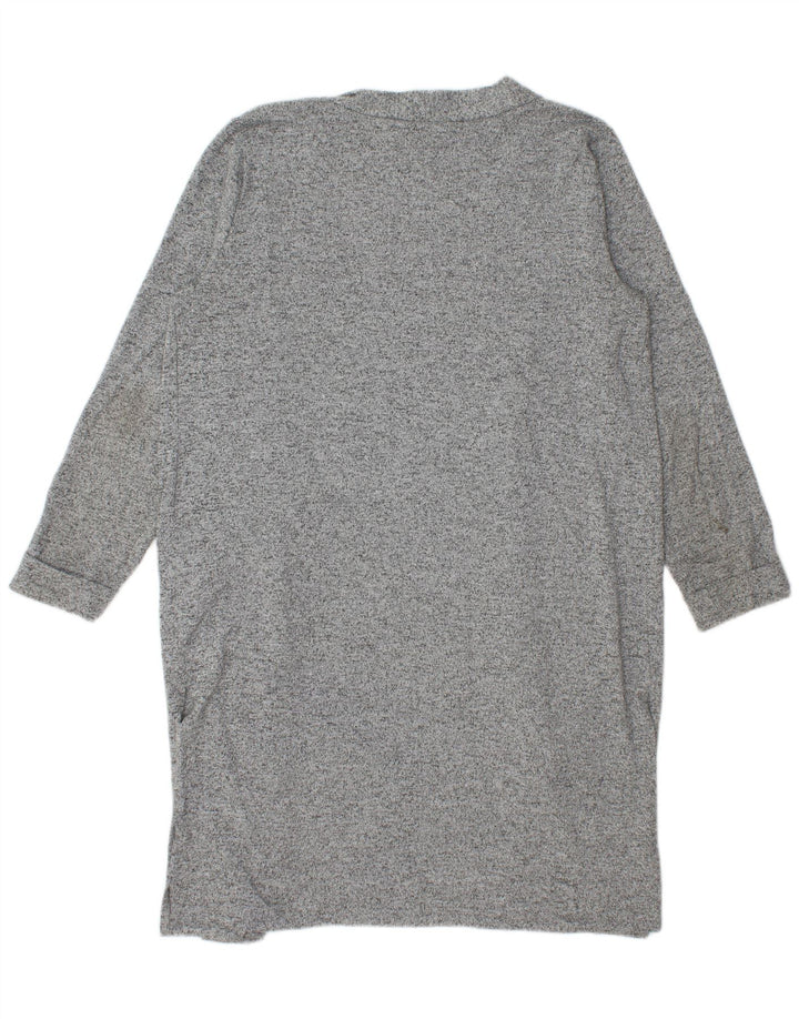Maglione cardigan lungo da donna Lipsy UK 16 Grande poliestere screziato grigio