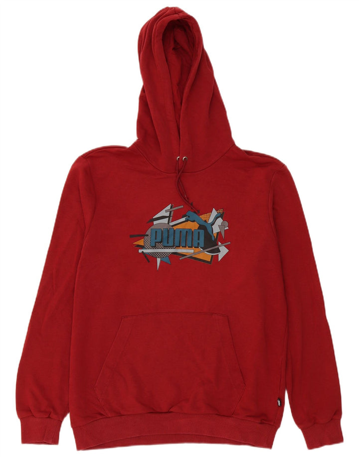 Felpa con cappuccio grafica da uomo Puma Borgogna media