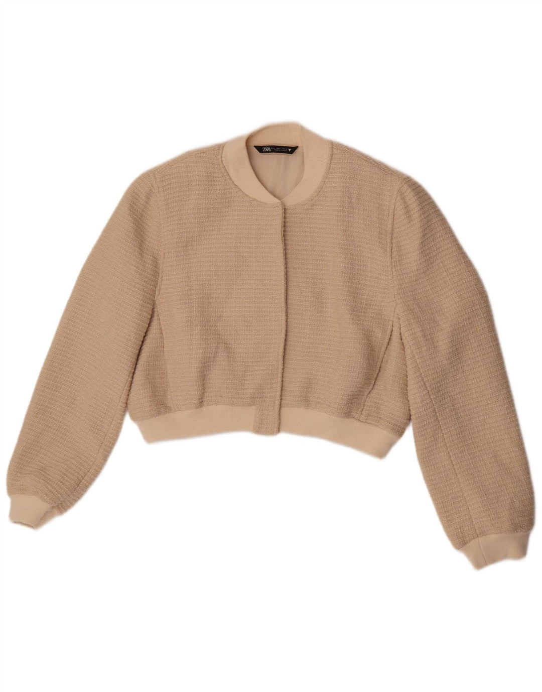 Giubbotto bomber da donna Zara UK 16 grande cotone beige