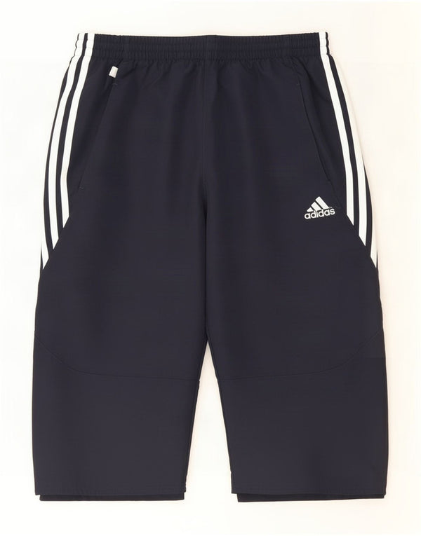 Pantaloncini sportivi Adidas Climalite Bermuda da uomo piccoli in poliestere blu navy