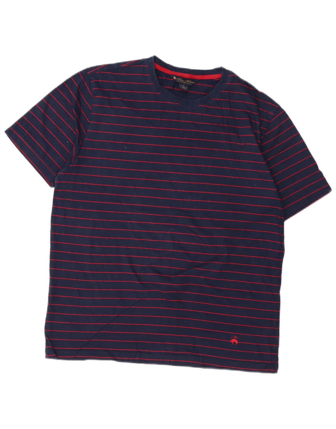 BROOKS BROTHERS T-shirt da uomo Top grande in cotone gessato blu navy