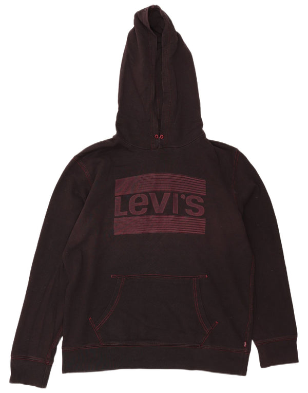 Maglione con cappuccio grafico da uomo Levi's grande in cotone nero