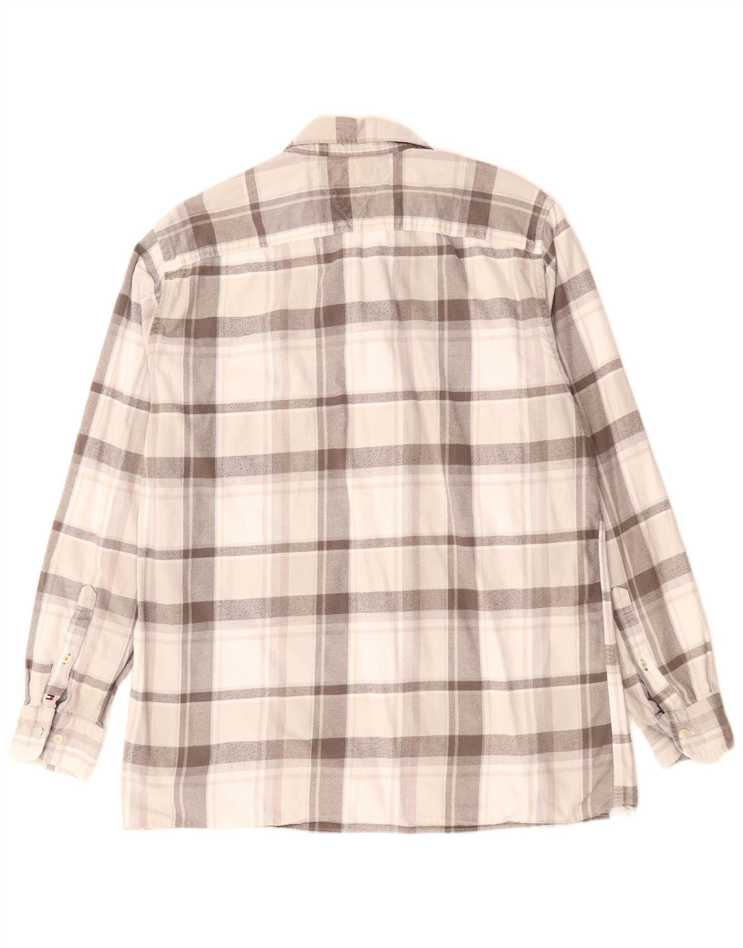 Tommy Hilfiger Camicia da uomo in flanella vestibilità regolare XL Cotone scozzese grigio