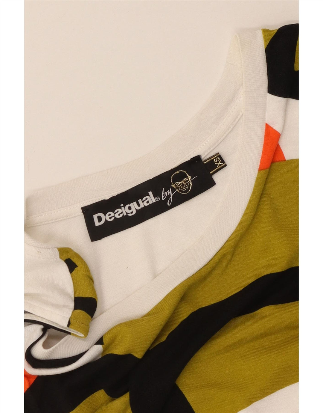 Desigual Donna Camicetta asimmetrica senza maniche Top UK 4 XS Bianco geometrico