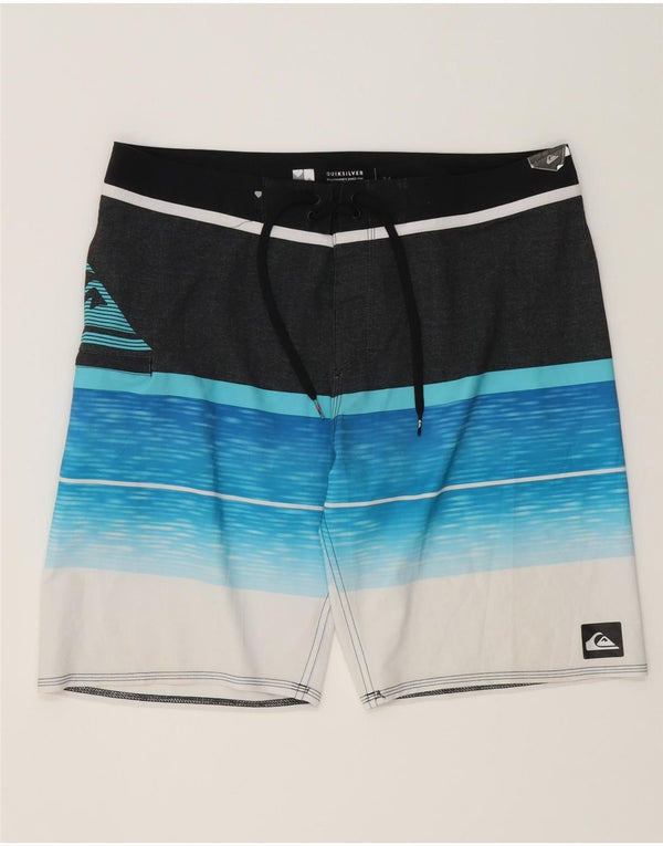 Quiksilver Pantaloncini da bagno grafici da uomo di grandi dimensioni a righe multicolori