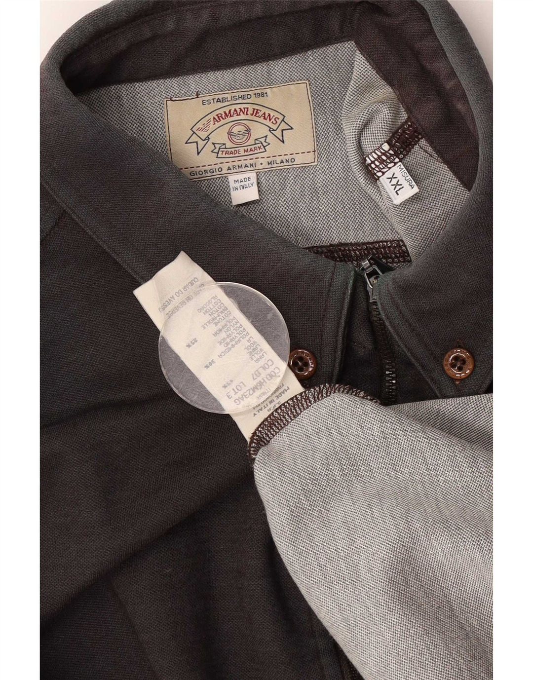 Camicia Armani Jeans Uomo 2XL Lana Marrone