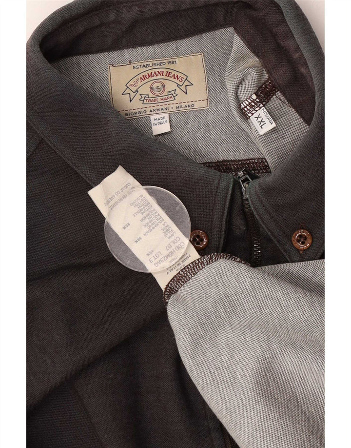 Camicia Armani Jeans Uomo 2XL Lana Marrone