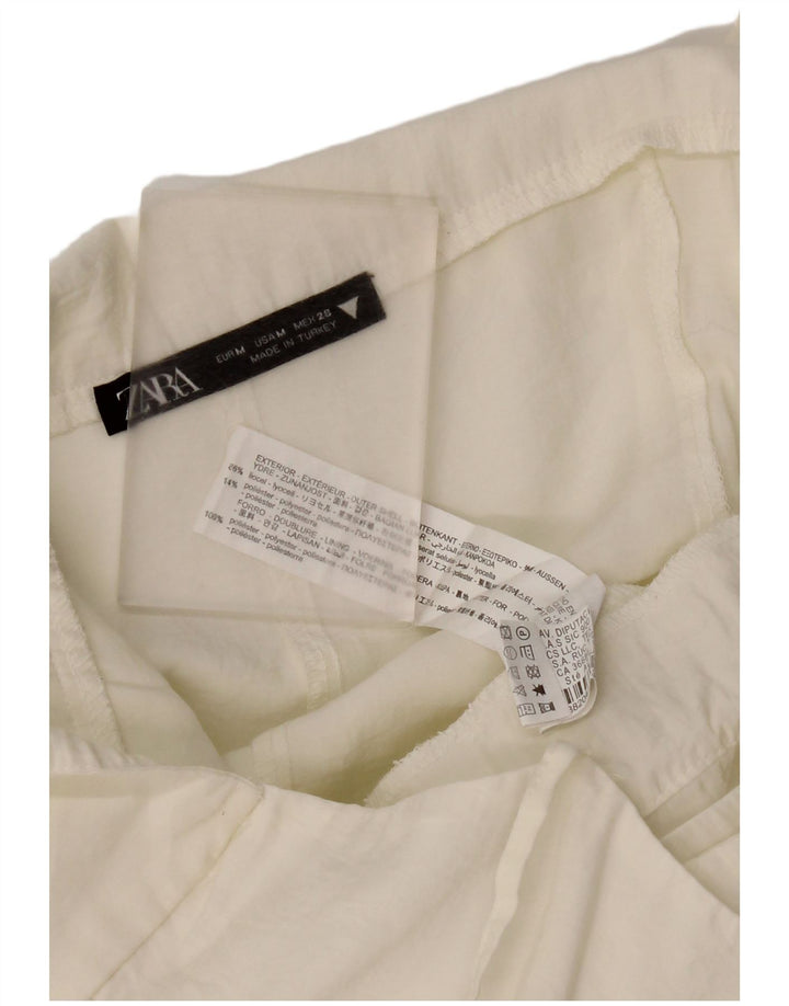 Top tunica da donna Zara con allacciatura frontale UK 12 Lyocell bianco medio
