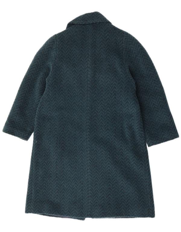 ELENA MIRO Soprabito da donna UK 18 XL Blu Chevron in lana