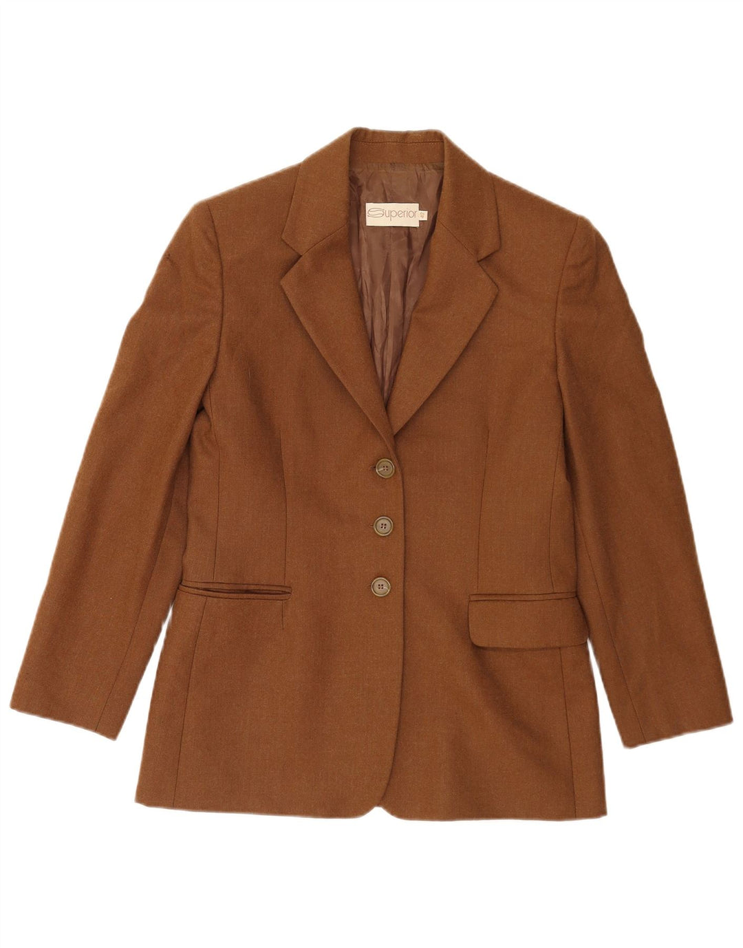 Giacca Blazer a 3 Bottoni da Donna Superior IT 42 Viscosa Marrone Medio