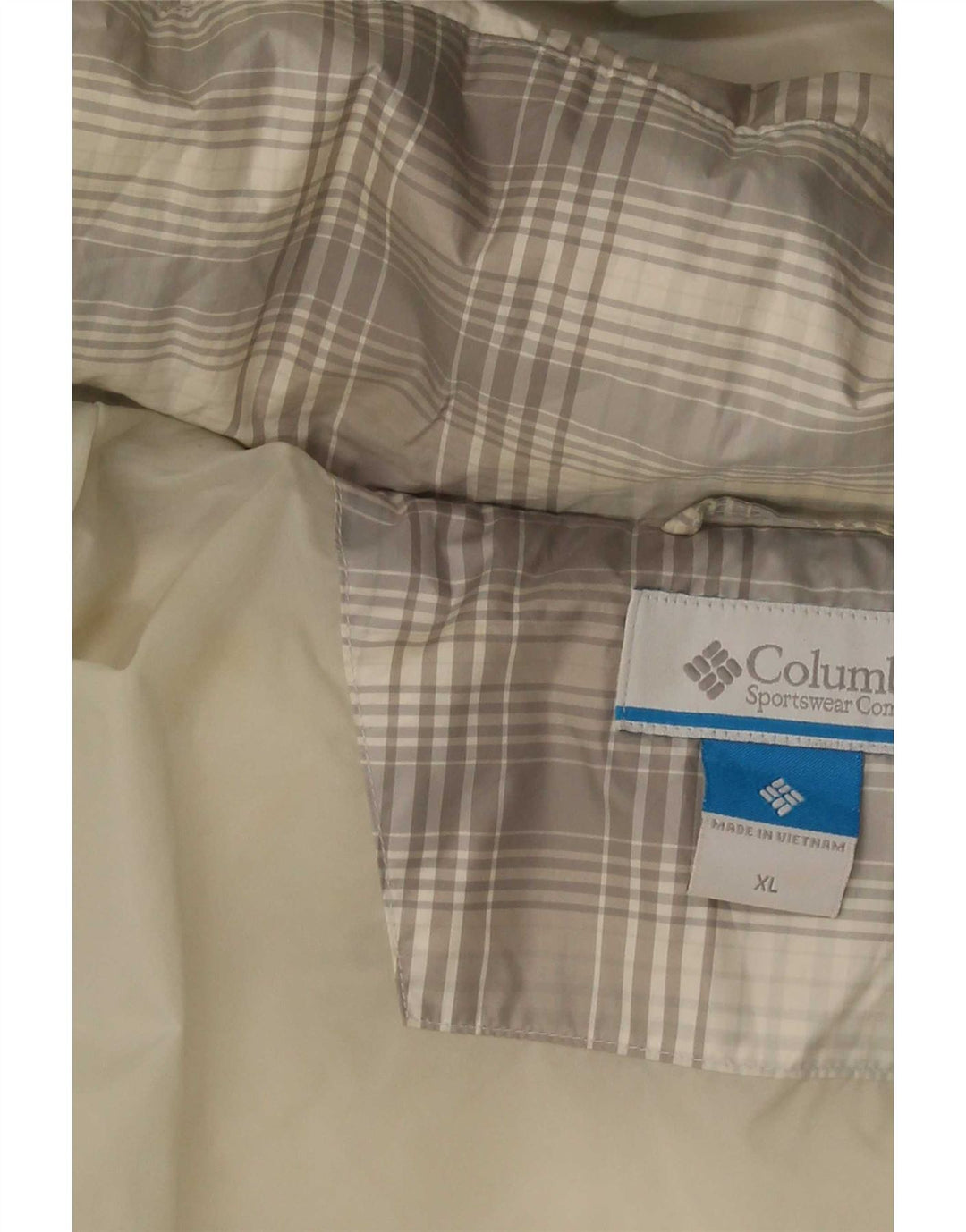 Giacca imbottita con cappuccio da donna Columbia UK 18 XL Poliestere a quadri grigio